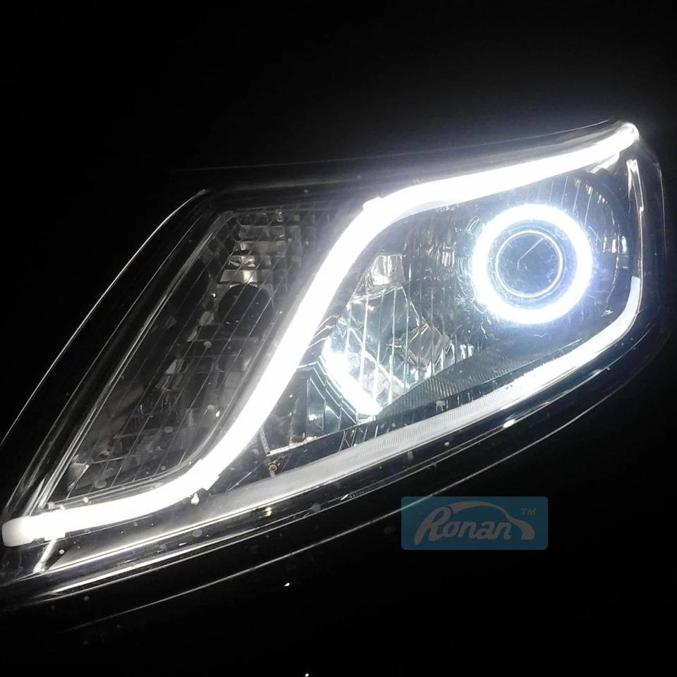 

RONAN 2.5 Bi-xenon Projector Lens headlight full kit LED COB angel eyes Relay wire car styling retrofit H4 H7 car headlamp 6000K