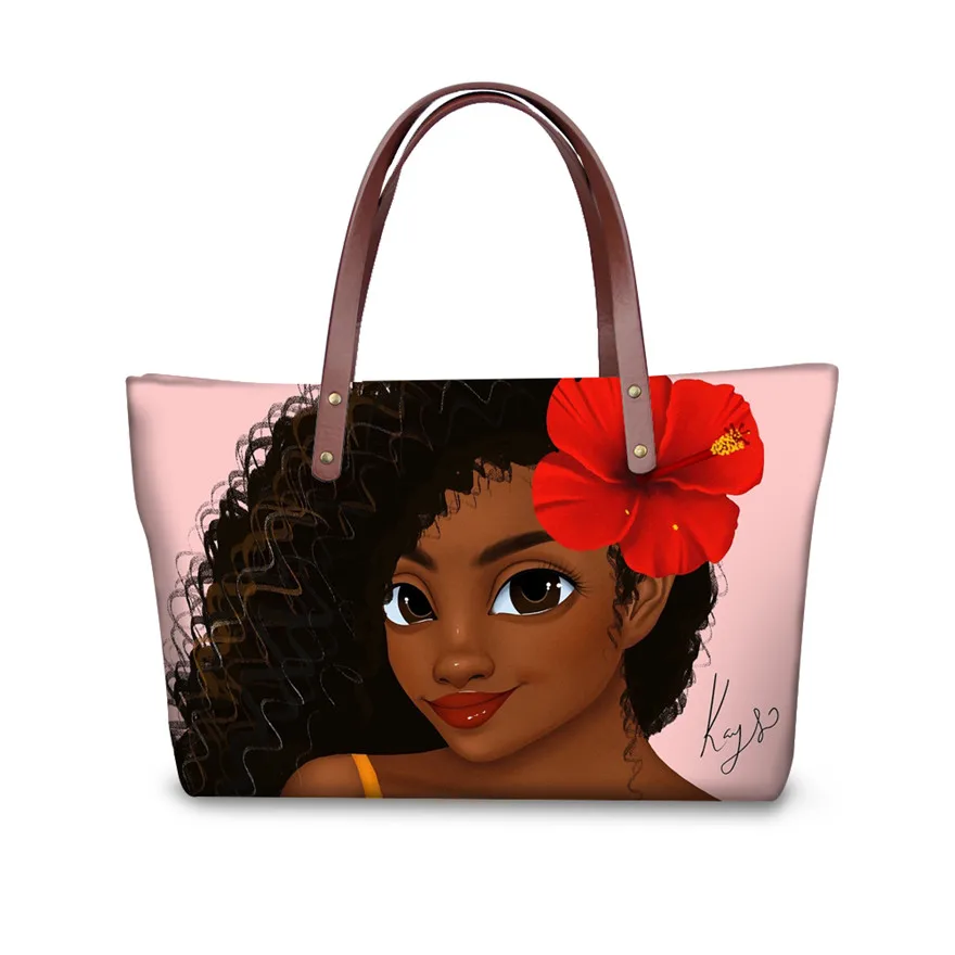 YQ2753AL FORUDESIGNS Sac основной черный арт АФРИКАНСКАЯ ДЕВУШКА печать 2 шт./компл. сумки и кошельки дамская модная ручная сумка для девочек книга сумки - Цвет: YQ2753AL