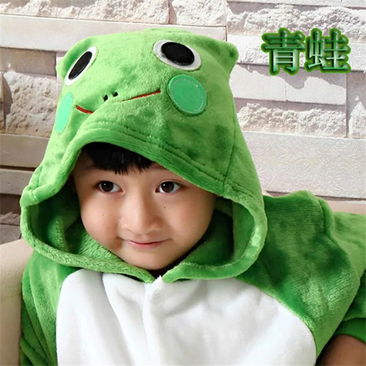Аниме милая лягушка для костюмированных вечеринок Onesie детей фланель животные