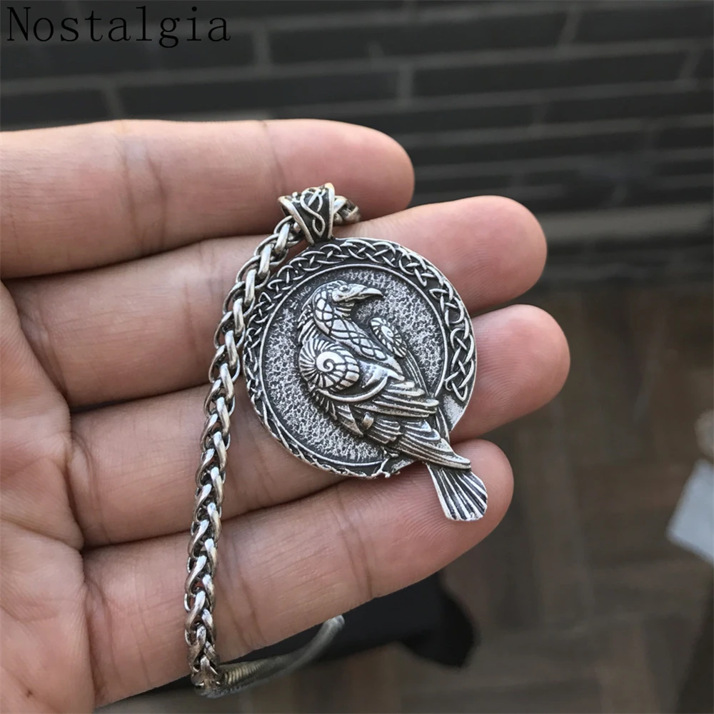 Скандинавская подвеска Viking Raven амулет ожерелье черная птица с вороной талисман