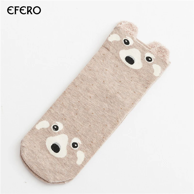 4 Efero/1 пара, милые женские носки с животными, женские хлопковые носки, Meias, Осень-зима, теплые носки для девушек, художественные носки, Chaussettes Femme - Цвет: 4