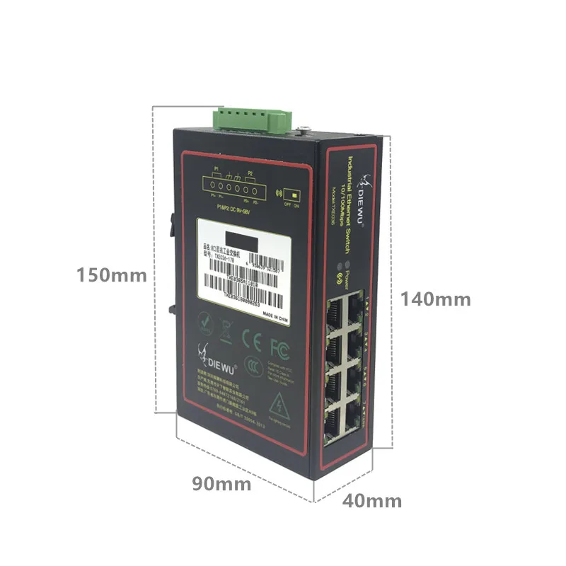Промышленный Коммутатор Ethernet 5 в 58 8 портов 10/100 м DIN рейка неуправляемые