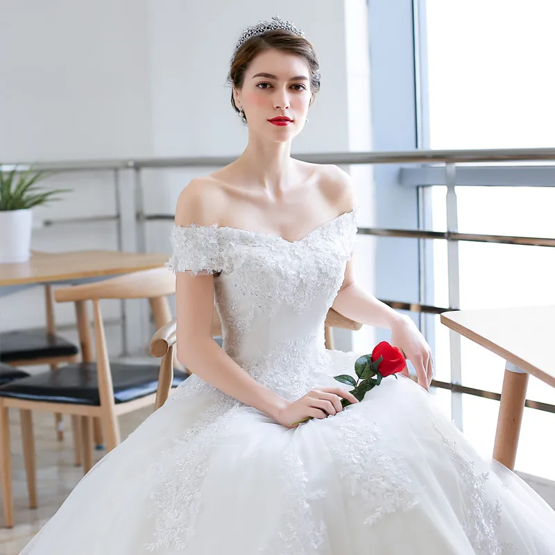 QQ Lover 2019 новое бальное свадебное платье с цветочной аппликацией на заказ Vestido De Noiva