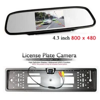auto europe ru license plate frame camera rearview with parking vehicle 4 3 colorful lcd car rear view mirror monitor