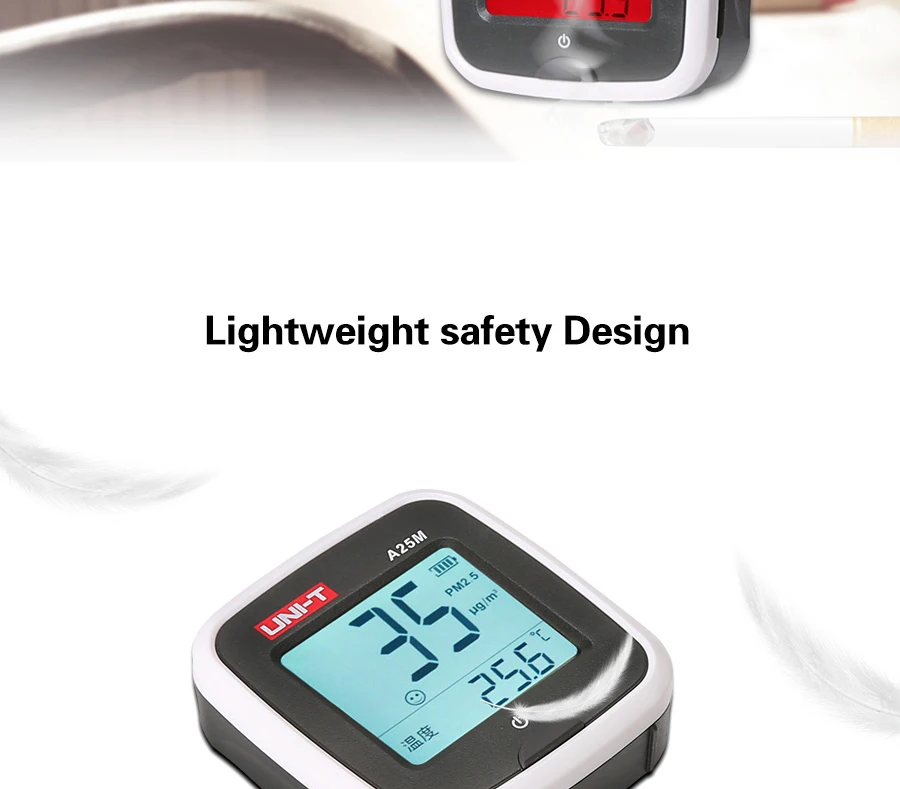 UNI-T A25M PM2.5 тестеры Air Quility измерения 0~ 500ug/кубических метров Авто Диапазон перегрузки указывают Вход Батарея