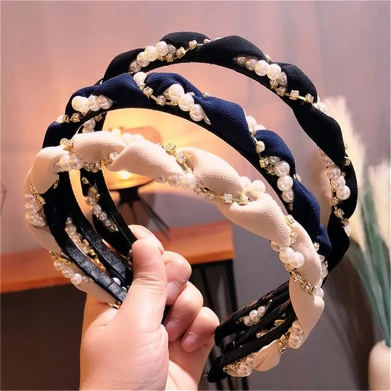 

1PC Vintage Handmade Braided Straw Wide Hairbands Patchwork Geometric Round Rattan Headbands Hair Hoop Women Hair Accessories
