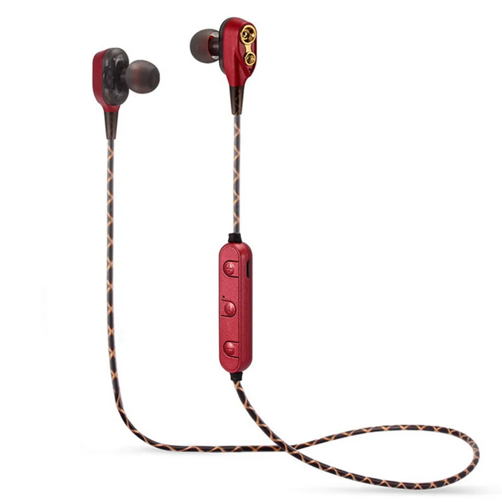 Двойные динамические басы звук Bluetooth наушники вкладыши Беспроводные с
