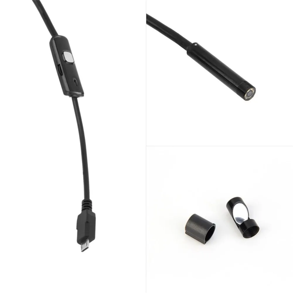 Водонепроницаемая труба для осмотра линз 480P HD 7 мм 1 м эндоскоп мини USB камера