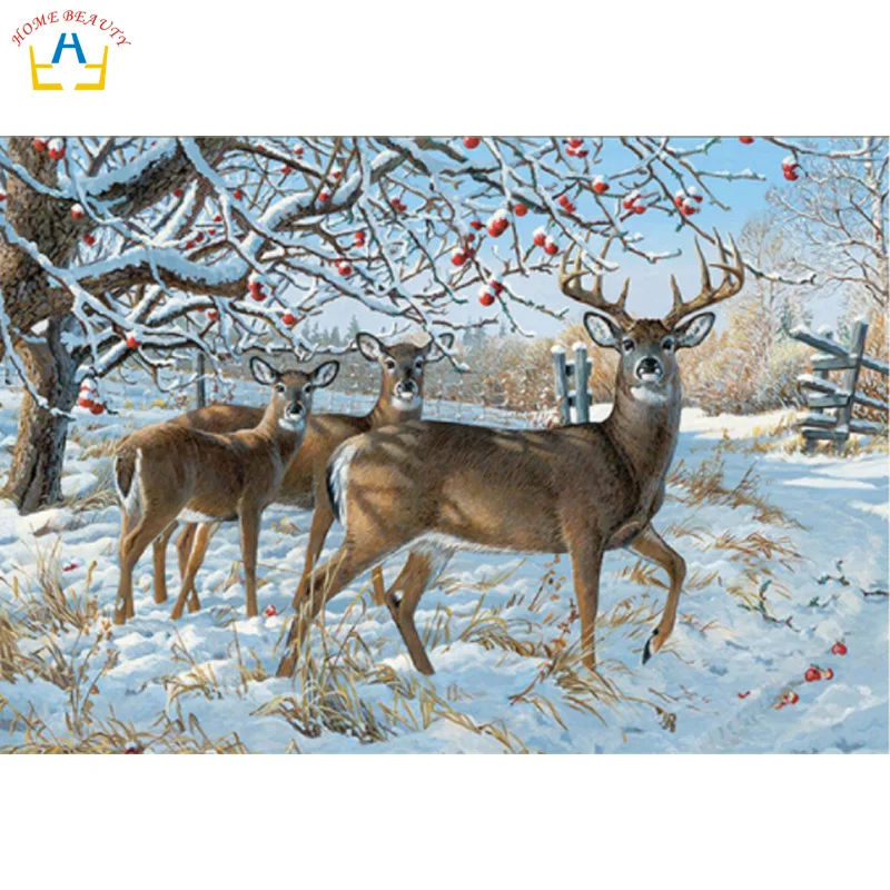 Diamond painting mosaic picture embroidery lucky deer needlework rhinestone complete square drill cross stitch decor set AJ820 | Дом и сад