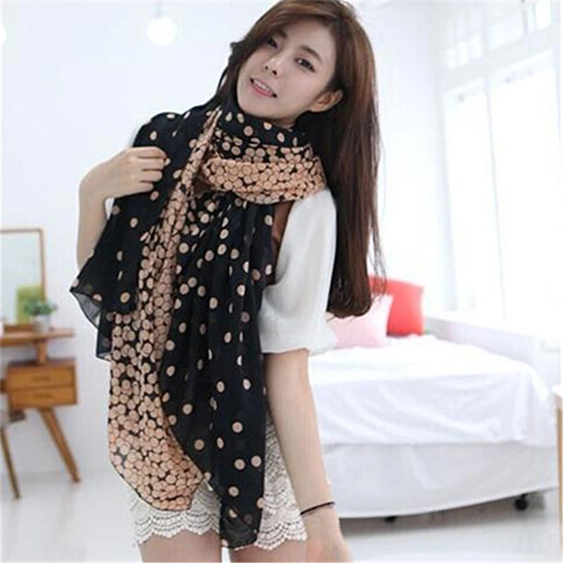 Женский Длинный шарф палантин в горошек|soft scarf|dot scarfshawl wrap |