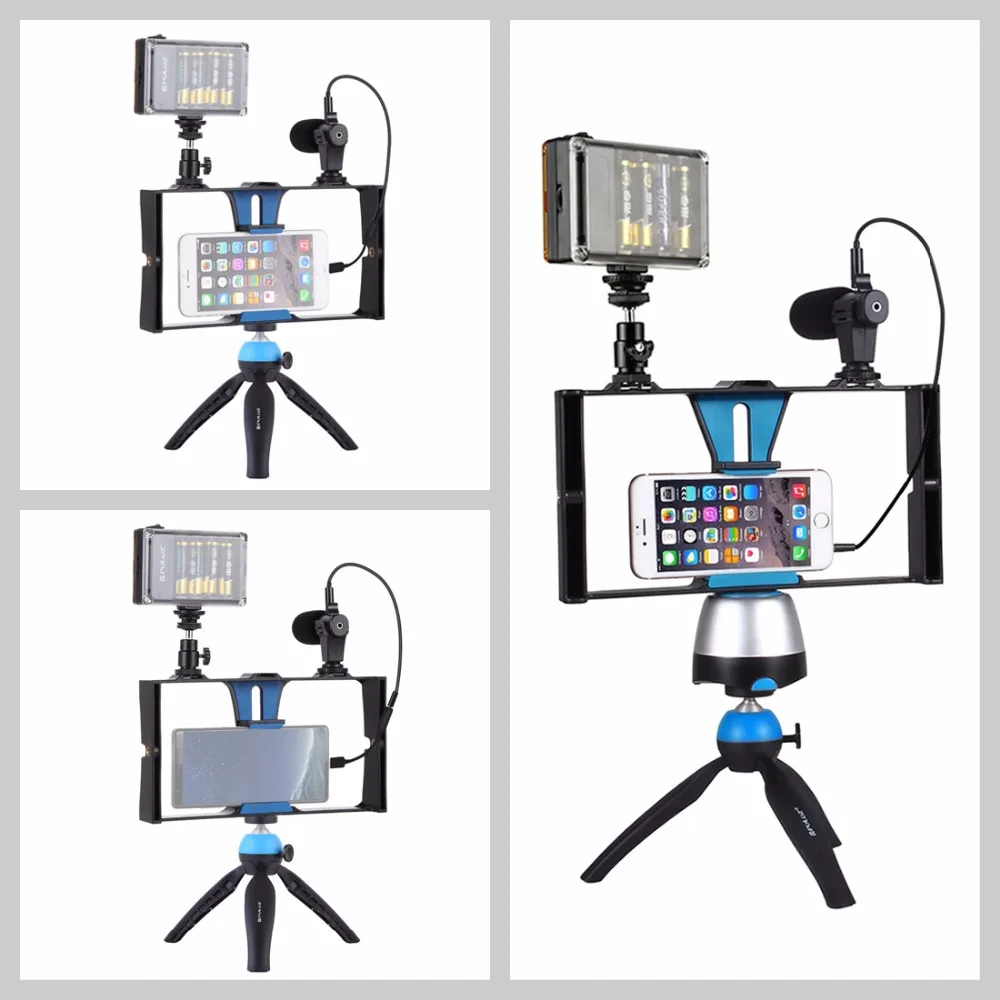 PULUZ смартфон видео Rig Filmmaking запись Ручка Стабилизатор кронштейн для iPhone/смартфона