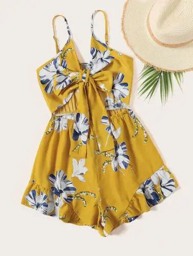 2019 брендовый Летний комбинезон для маленьких девочек цветочное на лямках в стиле