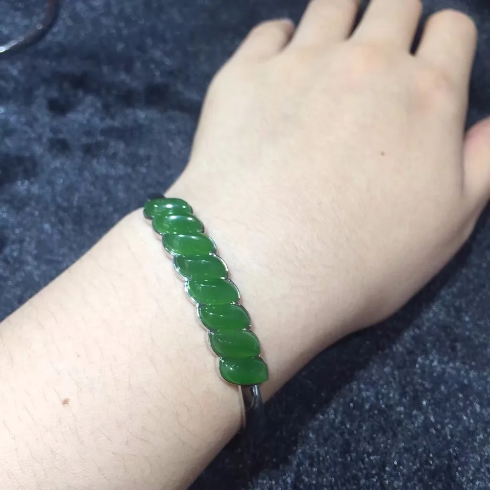 Нефритовый браслет с натуральной Туманностью 8 яшмой из ивы круглый рот для
