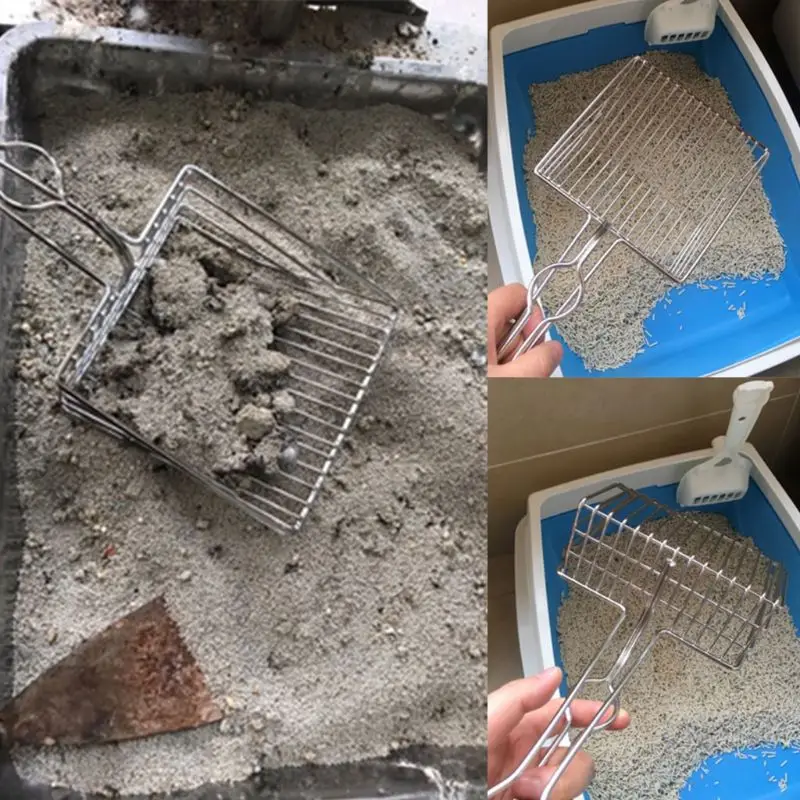 Наполнитель для кошачьего туалета прочный металлический туалет из нержавеющей