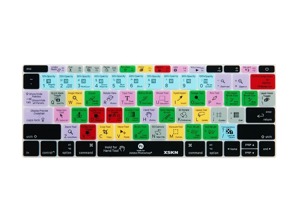 Чехол для клавиатуры XSKN фотошопа Macbook 12 A1534 дизайн США нового 13 A1708 PS