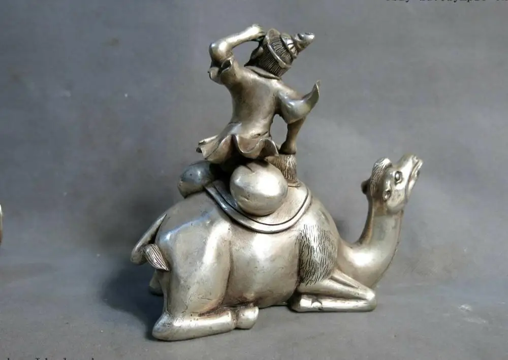 Китайская Серебряная резная скульптура 6 дюймов для красивых мужчин|Статуи и