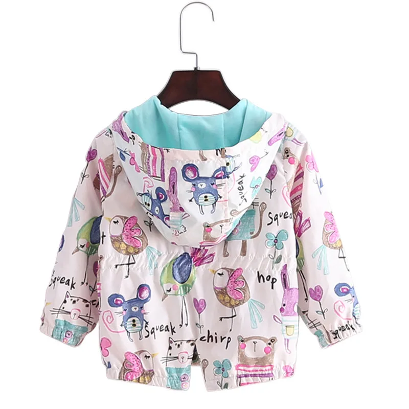 Осень 2020 куртка для девочек ветровка детский дождевик пальто с мультяшным