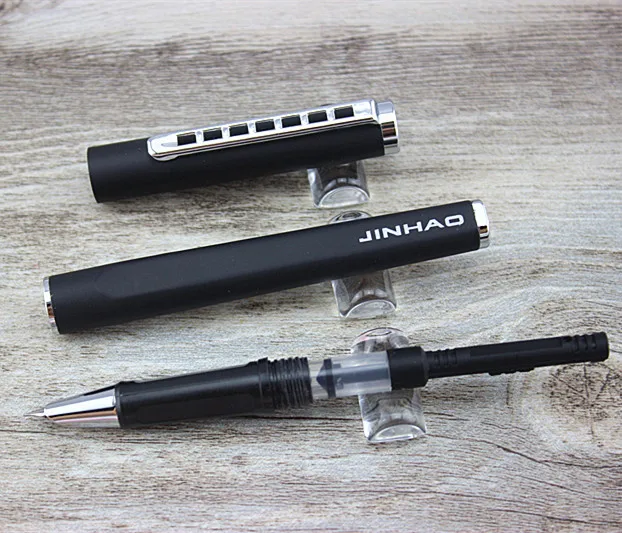 

Jinhao 699 Smooth Black Extra Fine Nib 0.38 Fountain Pen Luxury Metal Ink Pens for Gift Office Supplies Writing Stationery