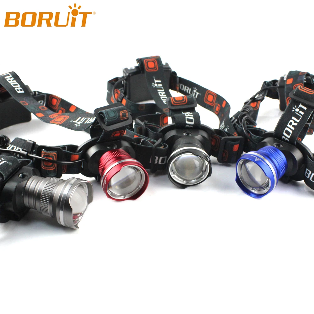 BORUiT супер яркий XML T6 светодиодный налобный фонарь фонарик Масштабируемые Водонепроницаемые фары Портативный походный охотничий Головной фонарь Фонари