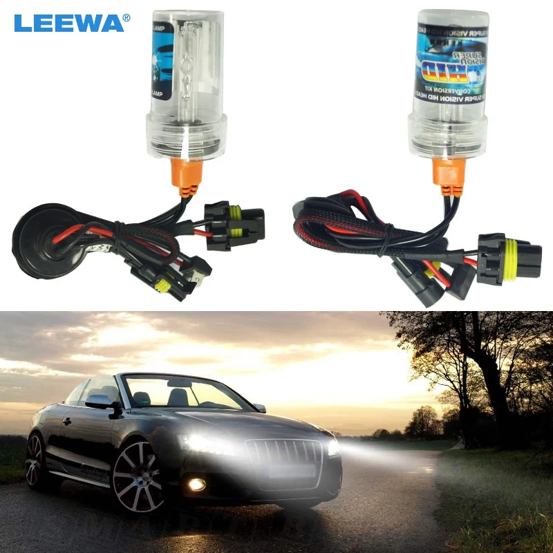 LEEWA 2x6000 К Белый 12 В 35 Вт H15 ксеноновых ламп автомобиля замена HID фары Singel лампы# CA2011