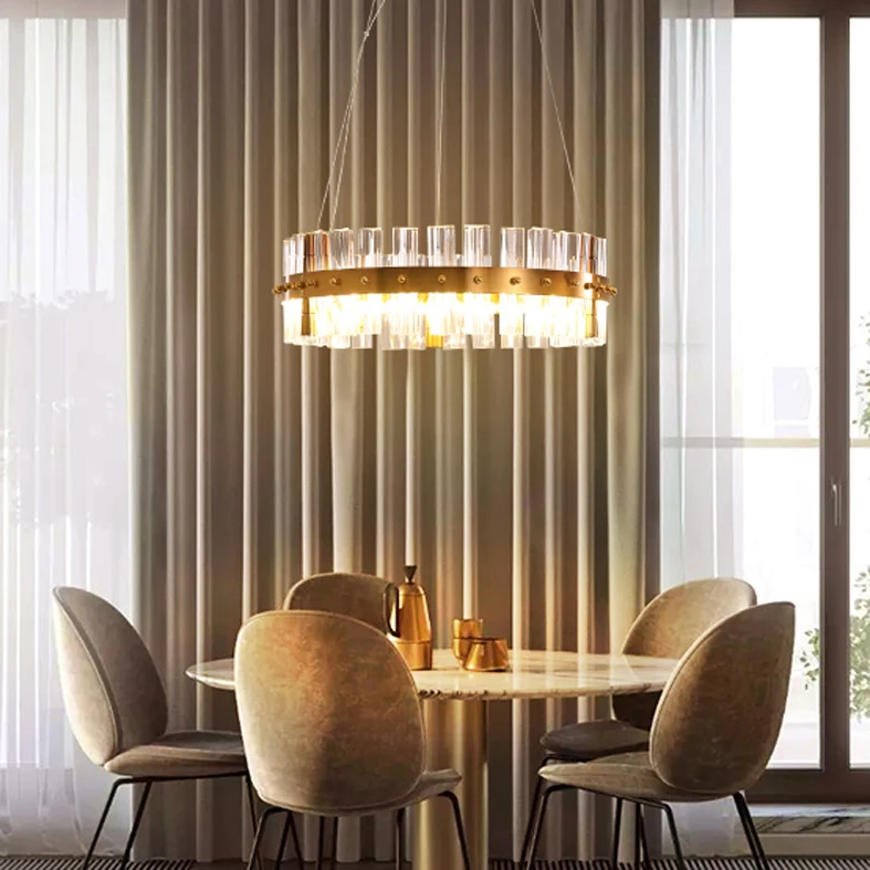 

Modern Crystal Chandelier LED Lights American Shining Round Chandeliers Lighting Fixture Luxury Home Indoor Lighting New Arrival