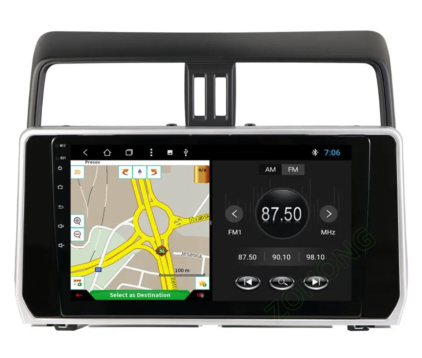 2.5D 10,2 дюймов Octa 8 Core 2 Гб+ 32 ГБ, автомобильный dvd-плеер на основе Android для Toyota Land cruiser Prado 150 autoadio gps навигации BT