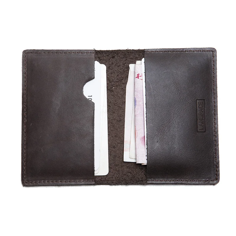 LANSPACE мужской кожаный держатель для карт брендовый маленький чехол кредитных