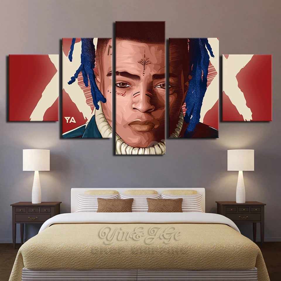 Модульные картины Домашний декор настенное искусство 5 шт. XXXTentacion Rap хип хоп