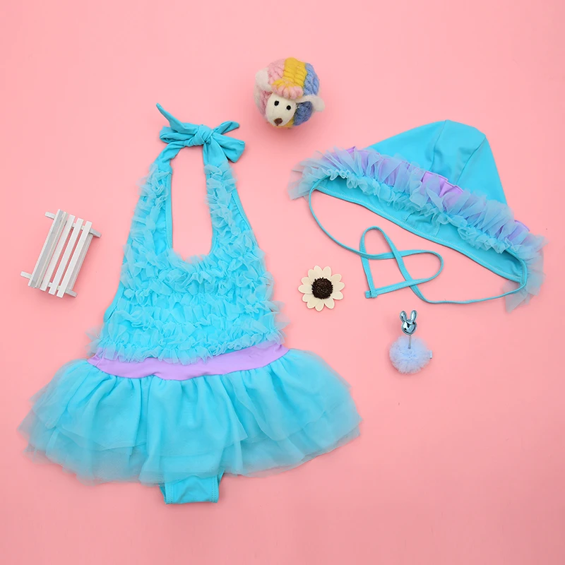 New 2018 Girls baby Swimwear Children's Swimsuit One-Piece Bathing Suits Swim cap For Girl Swimming Grils Sweet Skirt 0-9 years | Спорт и