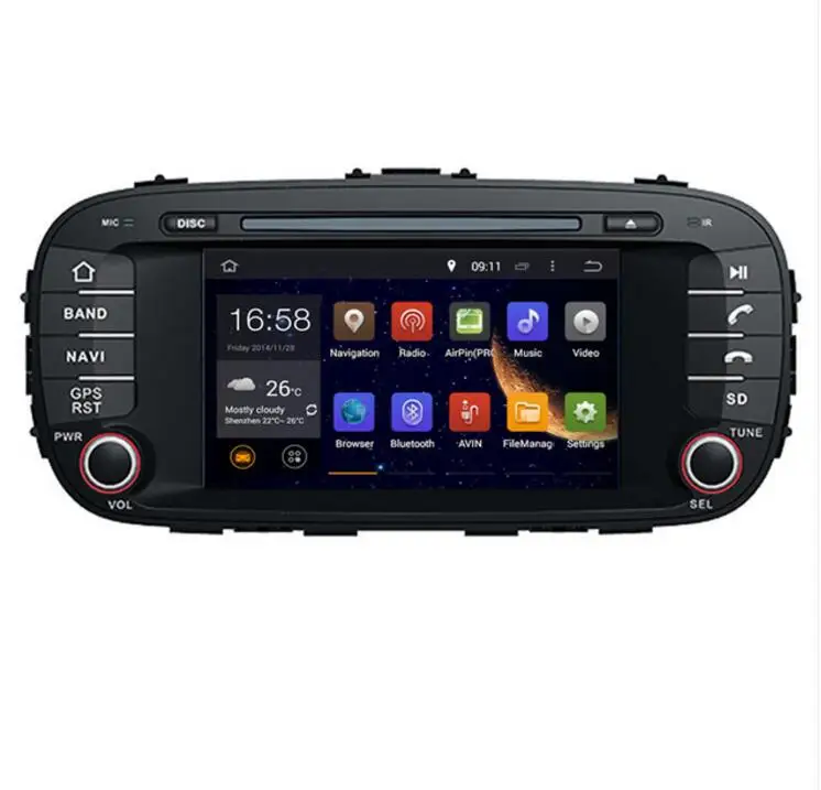 Автомобильный DVD плеер 2 Din Android 10 4 + 32 ГБ GPS навигация для Kia SOUL 2014 2015 2016 2017 2019