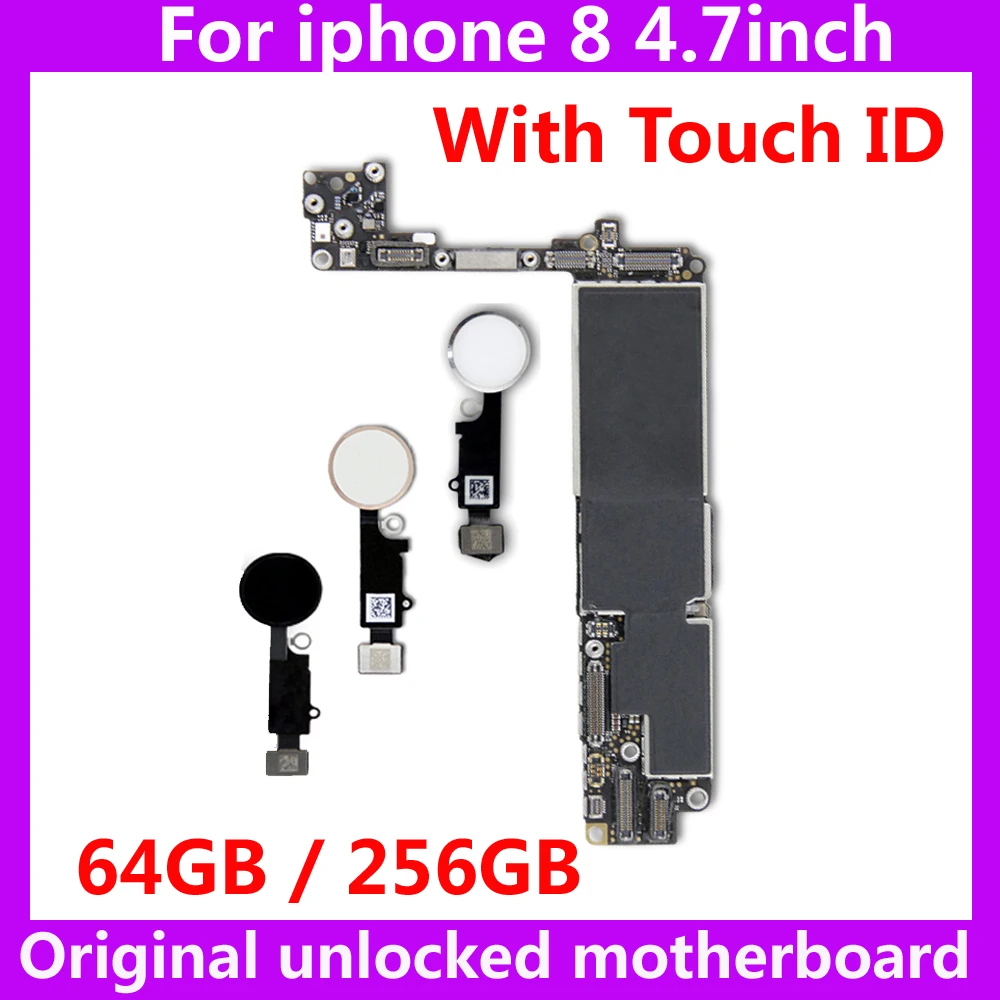 Материнская плата высшего качества IOS система с/без touch ID для iphone 8 64 Гб 256 ГБ