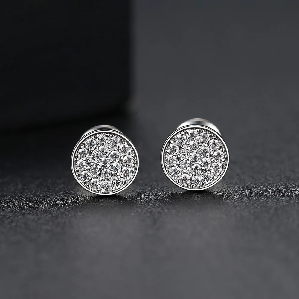 Милые круглые серьги-гвоздики LUOTEEMI для женщин роскошные изысканные женские