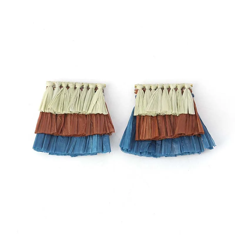 2 шт. Raffia бумага бахрома кисточка для рукоделия поставки Швейные аксессуары одежды вечерние украшения костюма - Цвет: 7