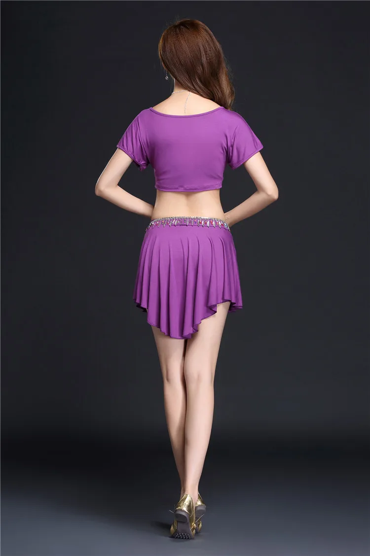 NEW Women Belly Dance Costume Practice Wear Oriental Bollywood Dancing Dress Top Skirt Belt Set Dance Wear Sexy For Adult
