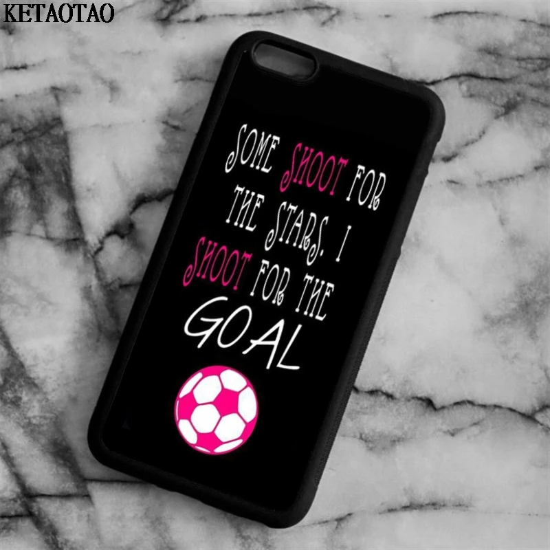 Чехол для телефона KETAOTAO Soccer Girl Pink Futbol Ball для iPhone 4S 5C 5S 6 6S 7 8 Plus XR XS Max SE Case Soft TPU Rubber Silicone.