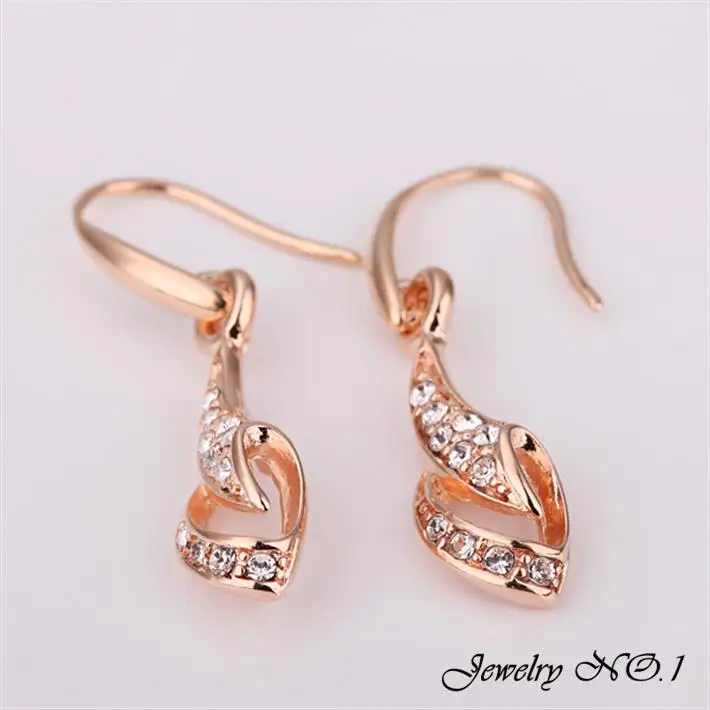 Серьги Ювелирные Изделия 18 К Золотые Для Женщин Brinco Набор Дрель Листьев