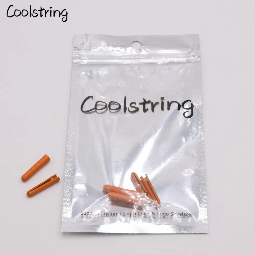 Coolstring 20 шт./лот 4x23 мм Флуоресцентный желтый оранжевый живопись металлические наконечники для шнурков шнурок Одежда DIY Аксессуары