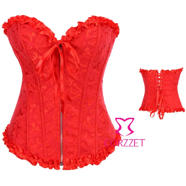 Женский красный жаккардовый корсет 6 цветов | Женская одежда