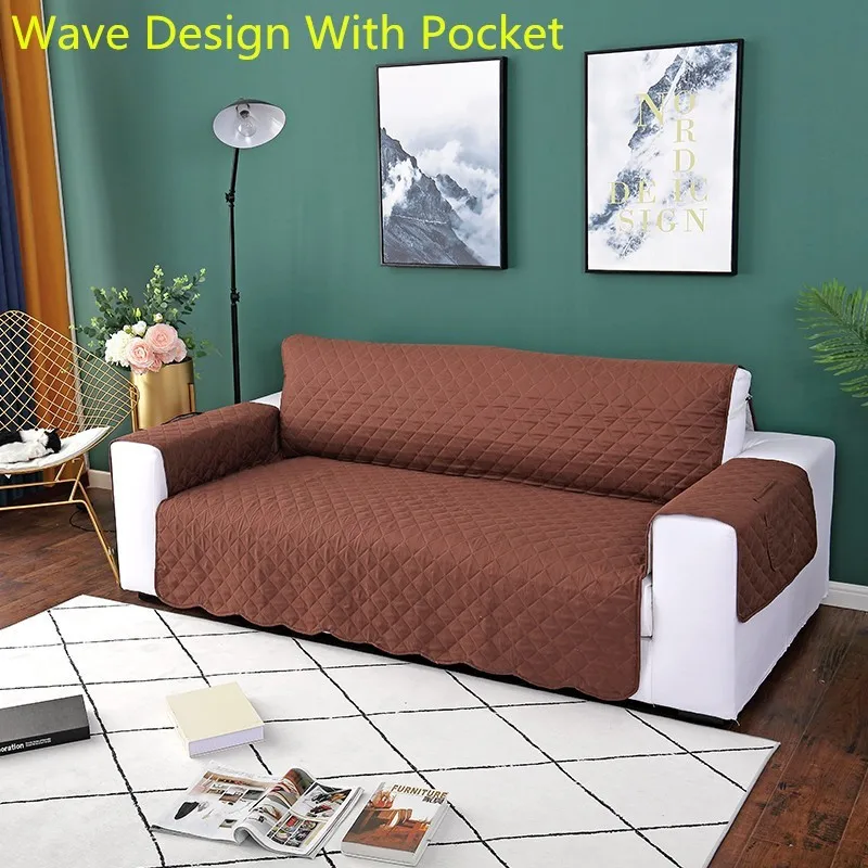 Wave Design F Покрытие дивана для животных диван кресло Пледы для собак детский коврик Реверсивный съемным подлокотник чехлов 1/2/3 сиденье протектор мебели - Цвет: Wave Design F