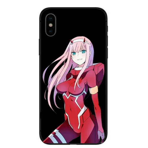 Dois querida na FRANXX anime Zero Two DIY Pintado Bonito Acessorios Do Telefone para o iphone X 8 7 6 5 4 Plus Мягкий чехол из ТПУ |