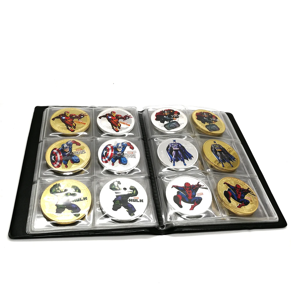 17pcs Set 17 стилей Мстители эндшпиль Марвел DC супер герой сувенир монеты позолоченные коллекция Железный человек паук Халк Бэтмен подарки - Цвет: 17pcs Set