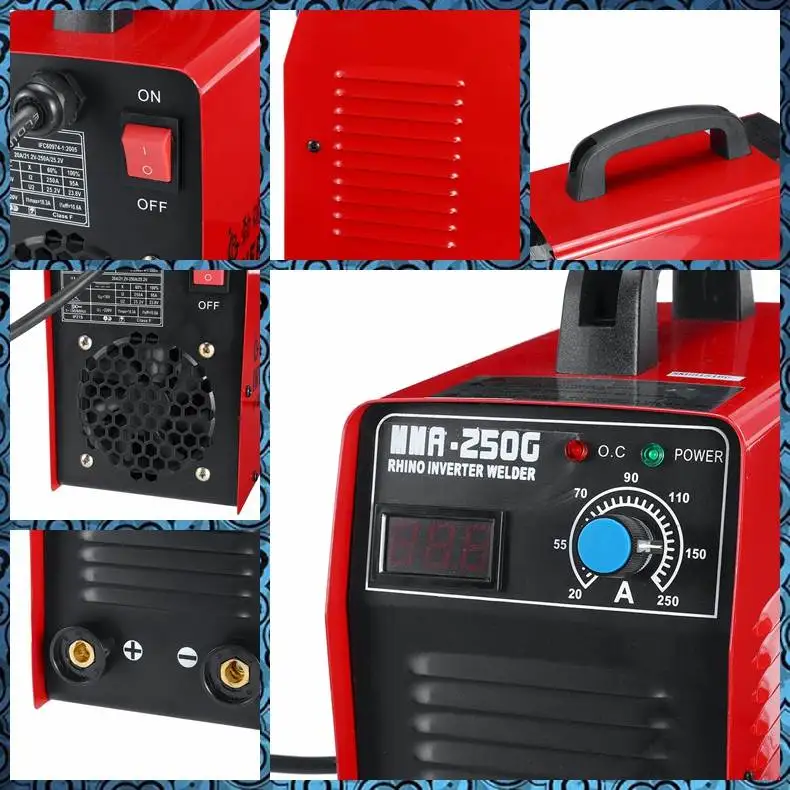 MMA-250G 220V 20-250A Электрический сварочный аппарат IGBT инвертор дуги палку пайки сварочный аппарат
