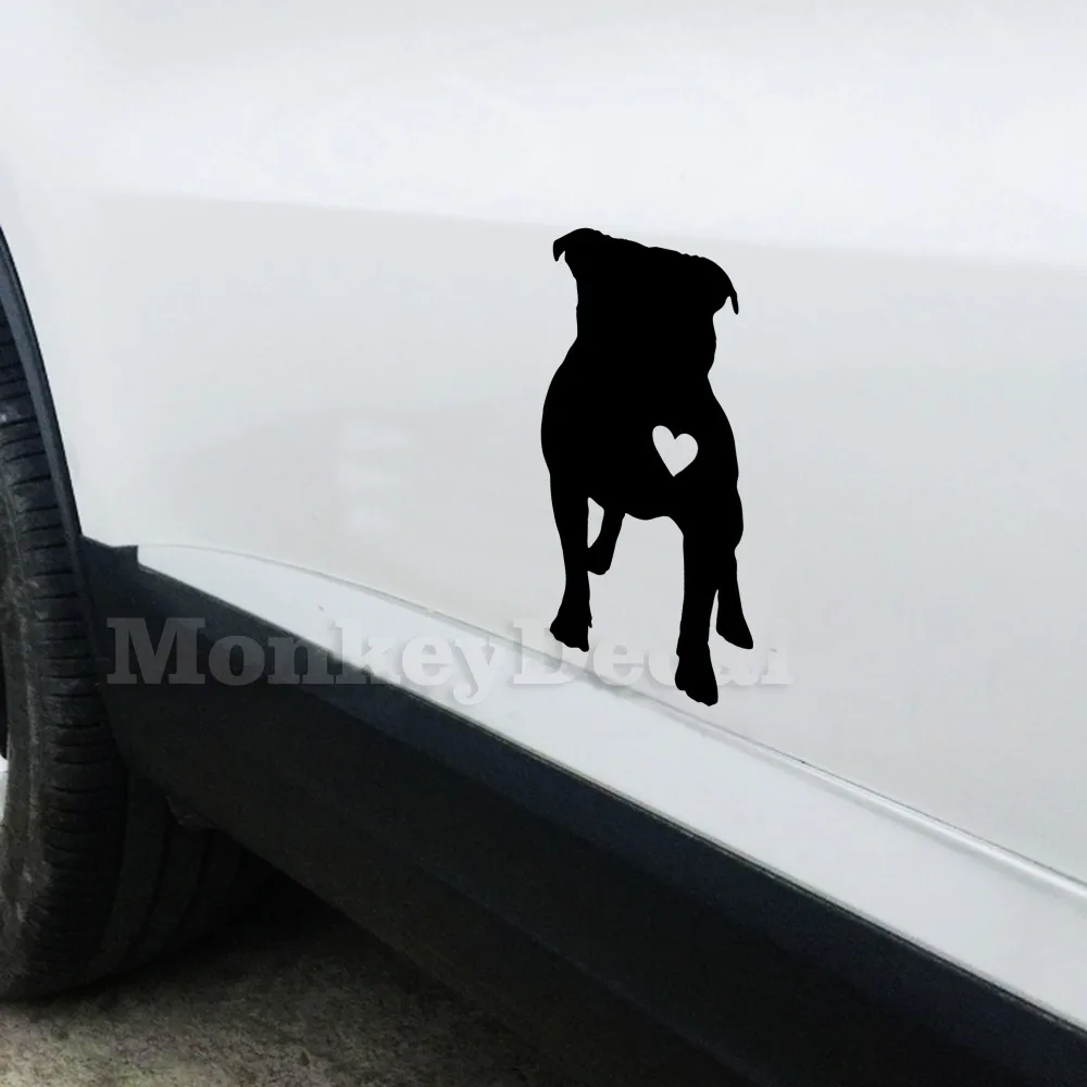 Переводные картинки для автомобиля питбулл собаки сердца 15 см x 8 1