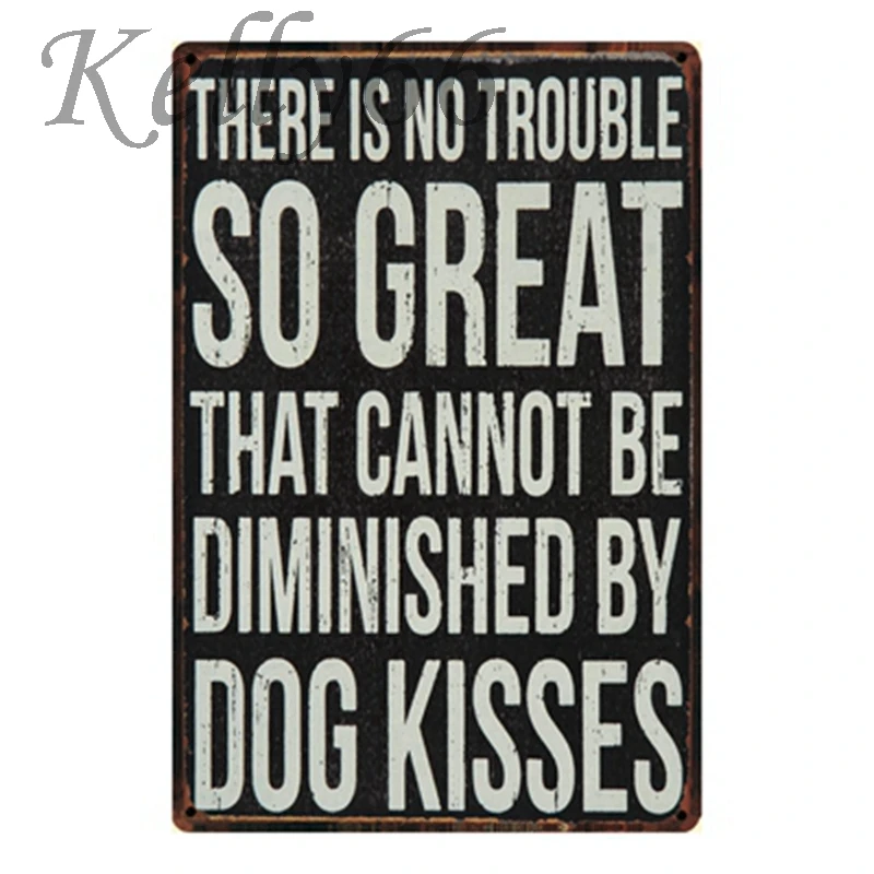 

[ Kelly66 ] love dog Mom Quote Vintage Metal Sign Tin Poster Home Decor Bar Wall Art Painting 20*30 CM Size y-1278