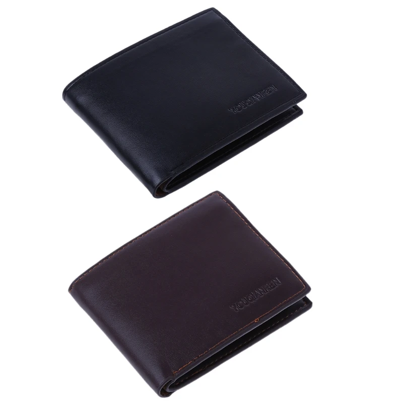 

New Fashion Men's Short Leather Wallet ID Credit Card Holder Billfold Purse Clutch Male Mini Letter Print Photo Wallet