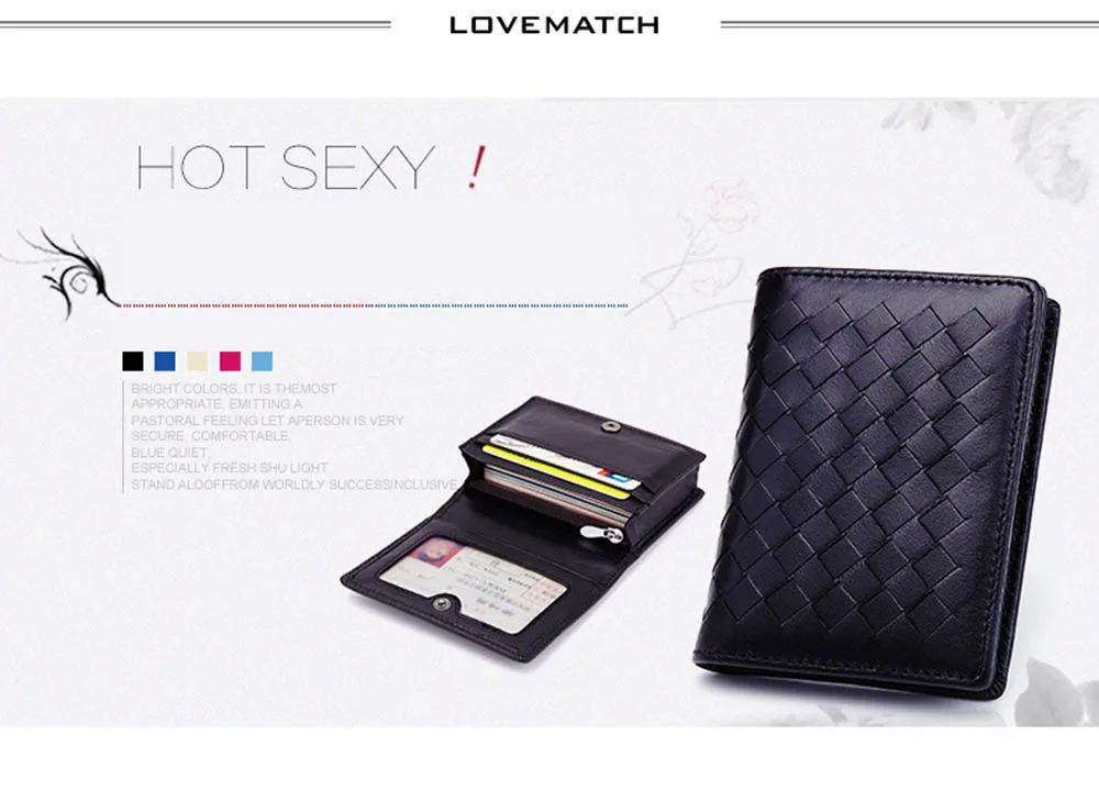 Fashion Men Sheepskin Leather Mini Wallets Women Business Credit Card Holder ID Pocket Hasp Simple Travel Wallet Coin Purse