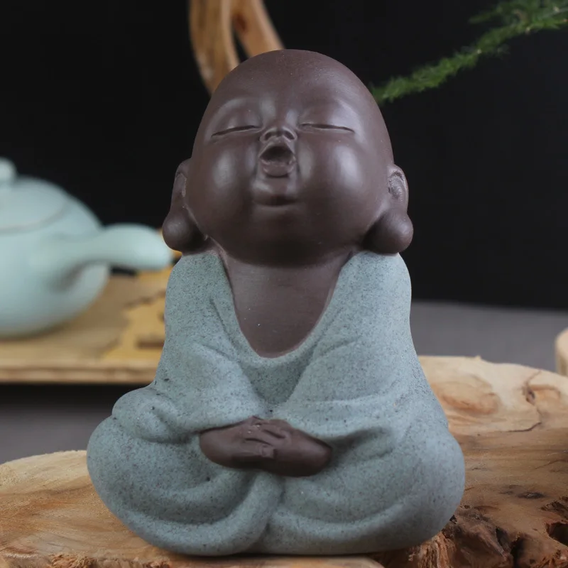 Керамическая статуя Будды для домашних животных монах песочный чай