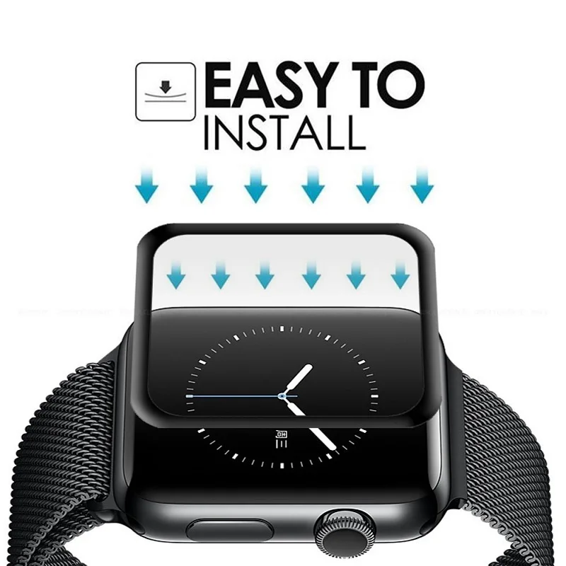 

VSKEY 100PCS 3D Tempered Glass For Apple Watch Series 1/2/3/4 38mm 42mm 40mm 44mm Smart Watch Screen Protector Protective Film