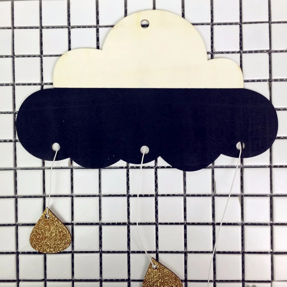 Ins скандинавский стиль деревянные облака капли дождя кулон детская комната