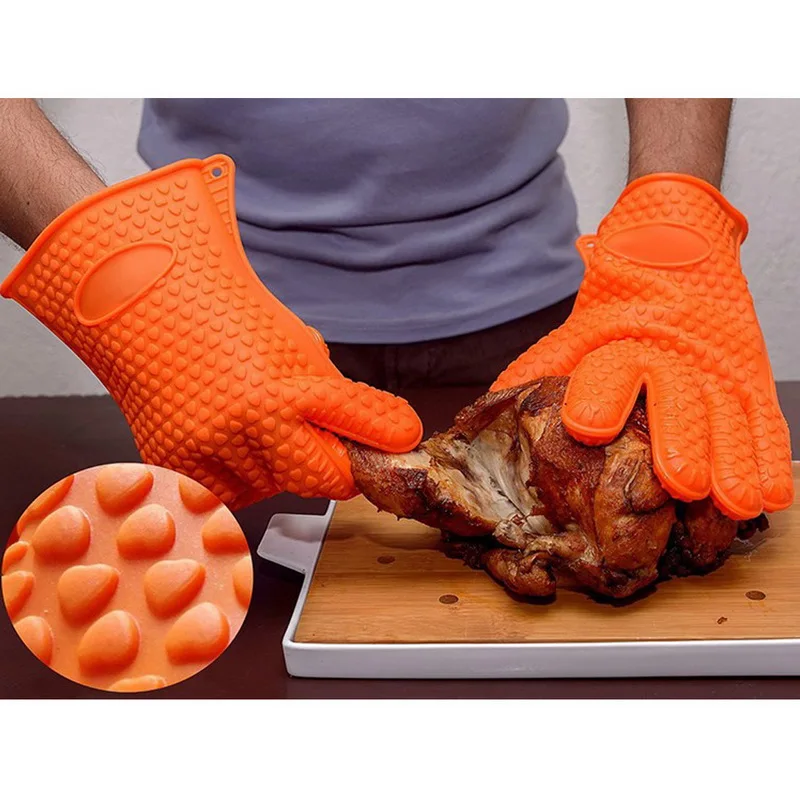 Силиконовая кухонная перчатка для духовки 2 шт. толстая рукавица приготовления